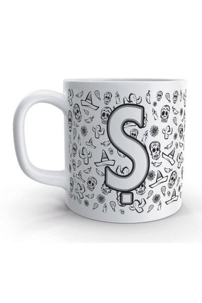 Rock'n Fox Letter Ş Skull Mexico Skull Design Letter Mug