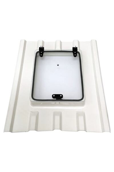 dritare Trapez Çatı Çıkış Kapağı Cam Ral 9002 Beyaz
