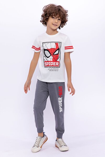 SPIDERMAN Lisanslı Krem Erkek Çocuk Eşofman Takımı