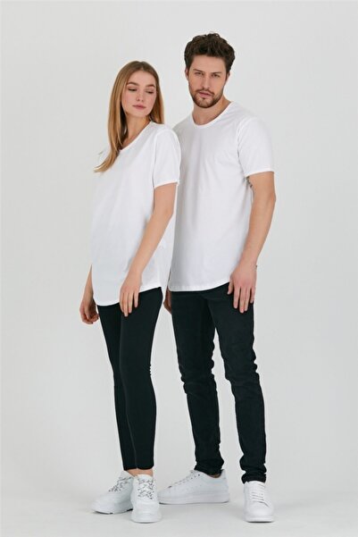 COOL TARZ White Unisex Dirty Collar Casual T-shirt-tcps001r2501s