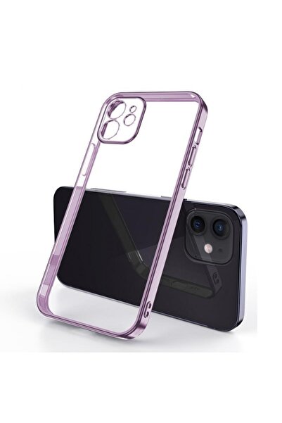 Miscase Iphone 11 Promax Lazer Parlak Çerçeve Şeffaf Plating Cep Telefonu Kıl...