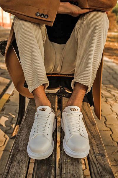 Mimas Store White Model Patterned Sneakers