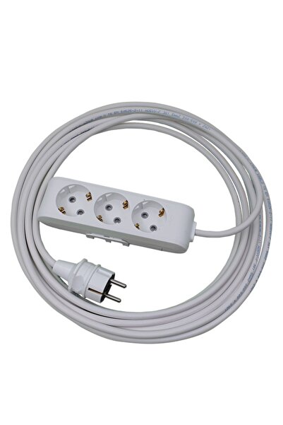 VİKO 7 Metre Topraklı Üçlü Grup Priz Ara Kablo Uzatma Çocuk Korumalı 3x1,5 Tt...