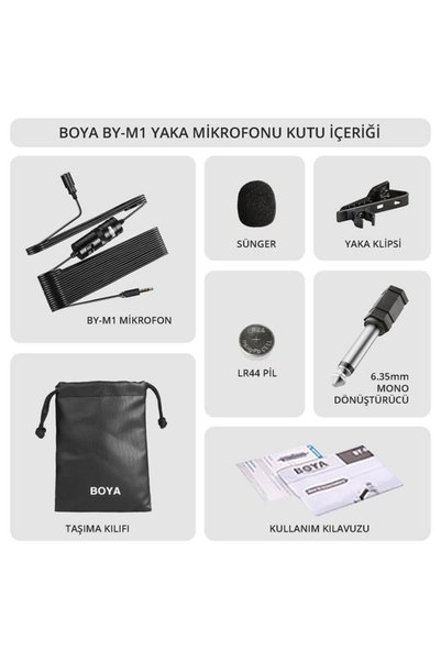 BOYA By-m1 Canon Mark 4 Uyumlu Yaka Mikrofonu