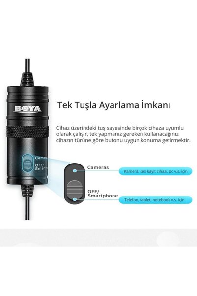BOYA By-m1 Canon Mark 4 Uyumlu Yaka Mikrofonu