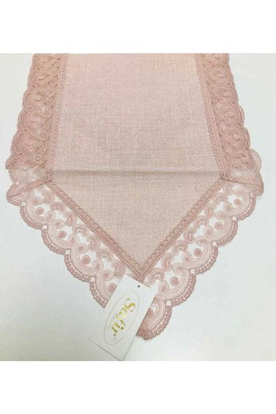 SAFİR Avangard Large Size Jute Runner Cover 40 X 140cm Color Powder