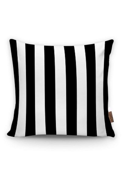Alacastore Husă de pernă decorativă dreptunghiulară subțire, uni, albastru închis, alb, cu dungi