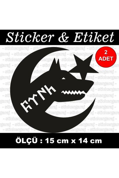 auto Göktürk Kurt Bozkurt Hilal Yıldız Sticker - Araba Motosiklet Kask Cam La...