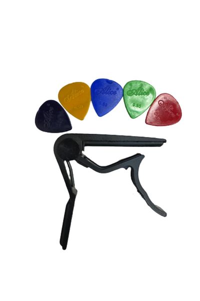 Nemesis Senses Music Guitar Clamp FC-75 Capo + 5 Pcs Plectrums