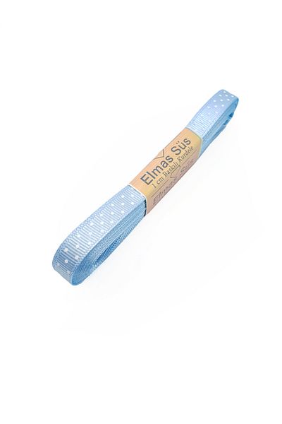 E Elmas Polka Dot Grosgrain Ribbon 1cm - 10m - Blue