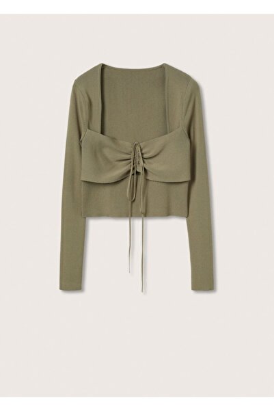 MANGO Woman Shirring Detailed Sweater