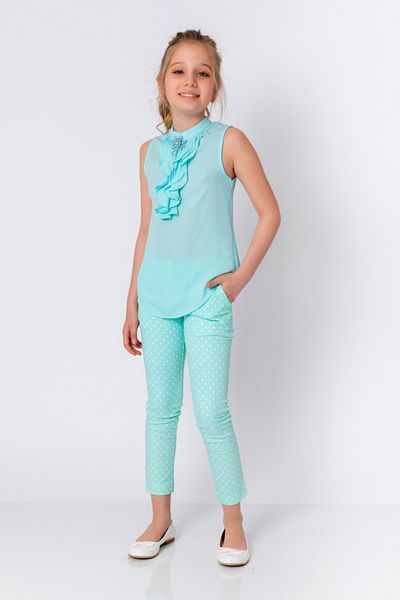incity Girl's Polka Dot Mint Green Trousers
