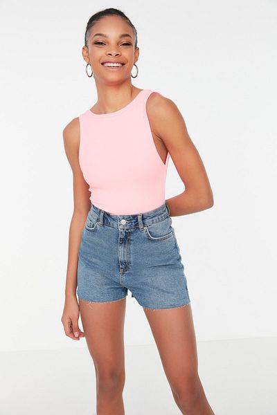 Trendyol Collection Shorts - Blau - Hoher Bund