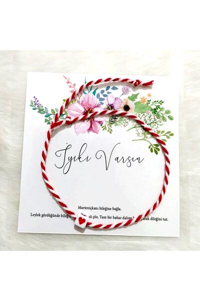 Miomundo Unisex Kırmızı El Yapımı Marteniçka Bileklik (kartlı) 5li Paket