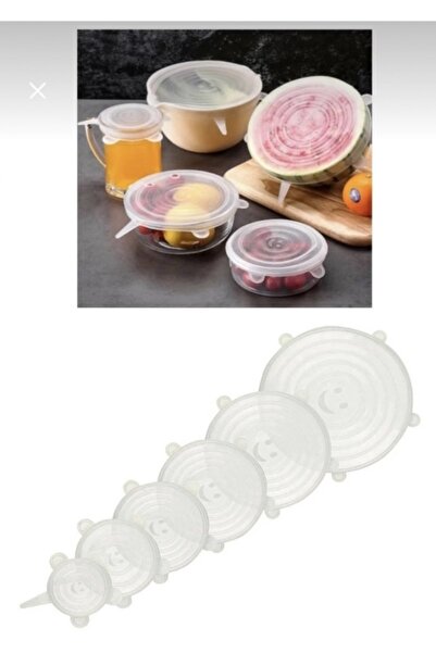 ulbay home collection Tazeliği Koruyan Silikon Strech Kapak 6 Lı Seti Tencere...