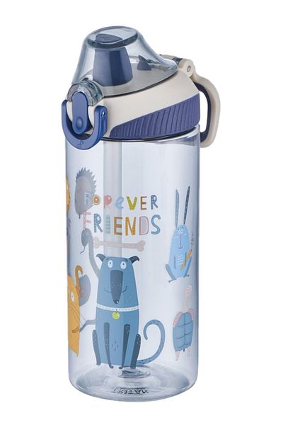 Vagonlife Set of 2 Tritan 500ml Children's Water Bottle with Silicone Straw
