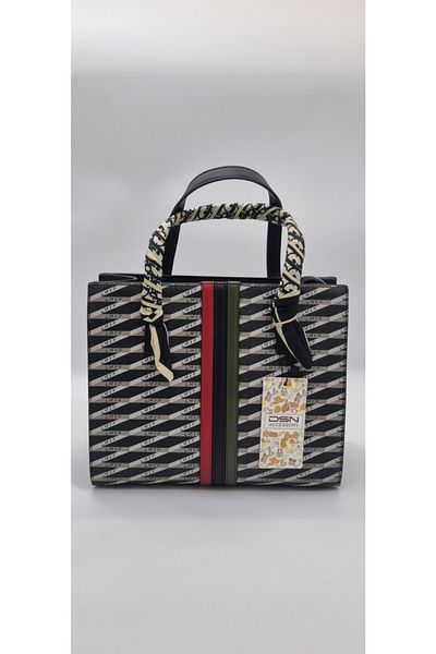 DSN Women's Black Scarf Detailed Handbag