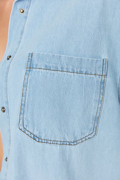 Trendyol Collection Džínová modrá košile - TWOSS22GO0185