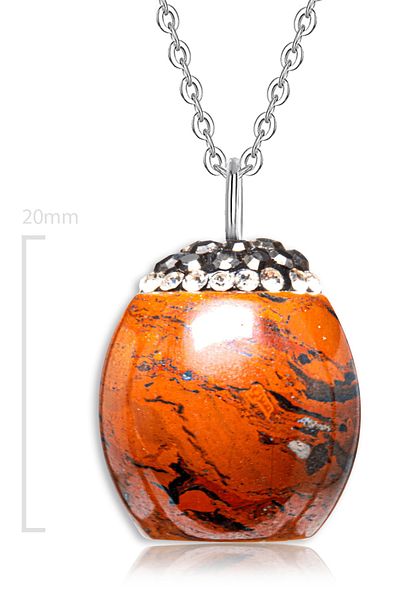 Tesbih Atölyesi Jasper Stone Necklace - Natural Brown Patterned