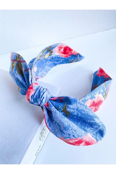 CSR AKSESUAR Coroană cu fundă florală albastră