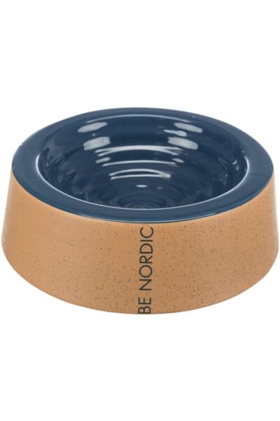 Trixie Köpek Seramik Mama ve Su Kabı 0.8lt Çap 25cm Koyu Mavi Bej - FarmaPets