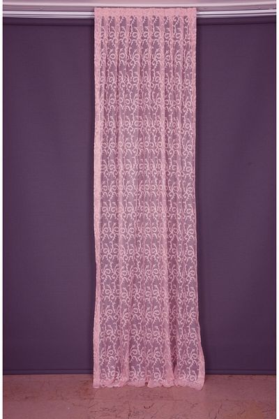 AKÇA TEKSTİL Shawl Model Pink Color Single Wing Ready-made Planted Pleated Background Curtain 75*260 Cm