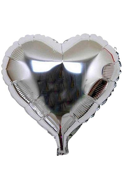 Parti dolabı 1 Piece 60cm Silver Gray Heart Foil Balloon Flying with Helium