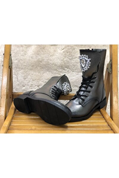 KAFKASLAR Women's Shiny Stone Embroidered New Trend Boots Model Boots