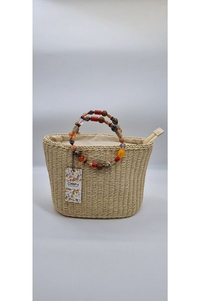 DSN Straw Handbag Beige Color H31625