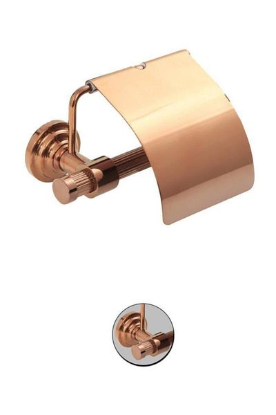 Maya Line Pvd Rose Covered Paper Holder 100% Brass