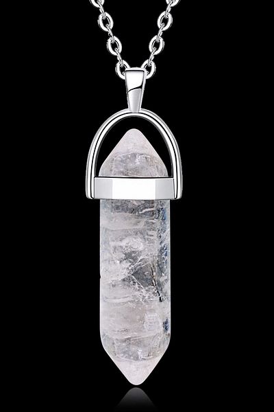 Tesbih Atölyesi Certified Natural Crystal Quartz Stone Natural Stone Necklace