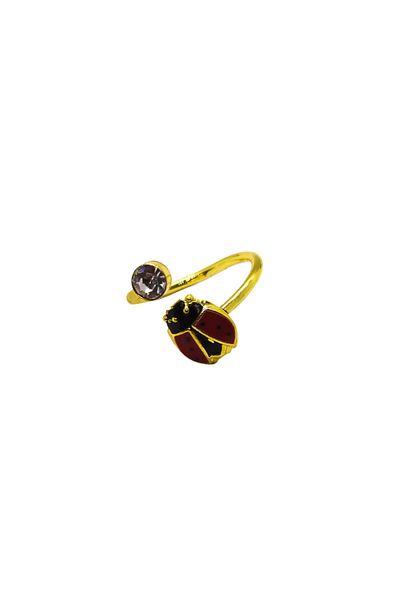 AlpCollection Red Ladybug Figured Women's Size Adjustable Ring