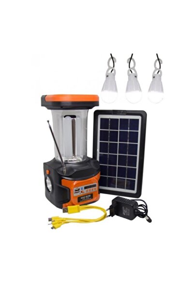 Calido Elektronik Gs-906p Güneş Enerjili 3 Ampullü Radyolu Solar Lamba Kamp L...