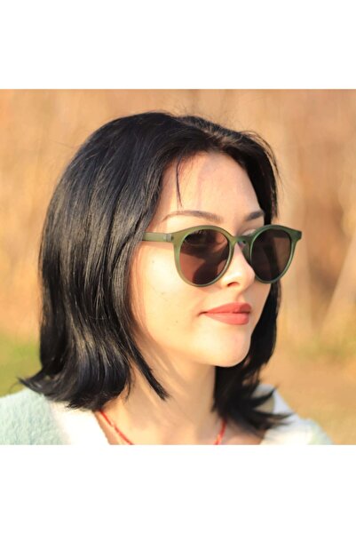 LOOKUP Lookup Green Vintage Yuvarlak Kore Tarzı Yeşil Kadın Güneş Gözlüğü