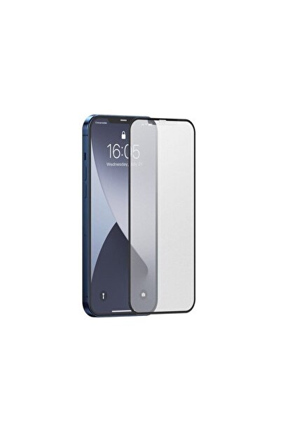 Baseus 2x Tam Ekran 0,25 Mm Çerçeveli Buzlu Temperli Cam Iphone 12 Pro / Iphone 12 Siyah