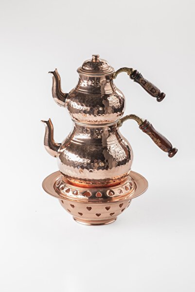 DMT COPPER HOME Büyük Boy Gaziantep Bakır Çaydanlık Takımı Ve Balkon Sefası T...