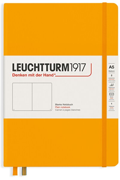 Leuchtturm1917 Orta Boy (a5), Rising Serisi Not Defteri, Düz, Gündoğumu Sarı ...