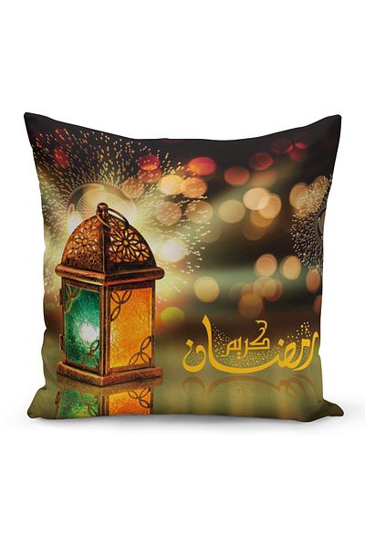 Filamente Ramadan Special Patterned Double Sided Digital Printed Throw Pillow Cover