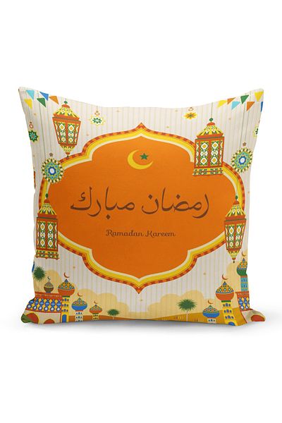 Filamente Ramadan Special Patterned Double Sided Digital Printed Throw Pillow Cover