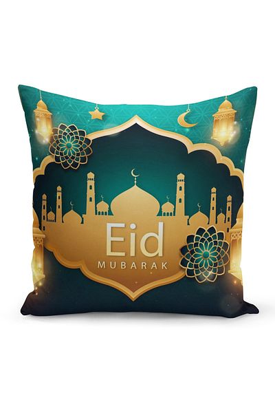 Filamente Ramadan Special Patterned Double Sided Digital Printed Throw Pillow Cover