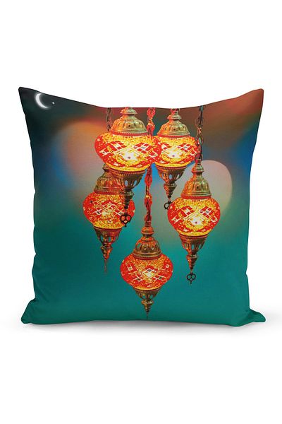 Filamente Ramadan Special Patterned Double Sided Digital Printed Throw Pillow Cover