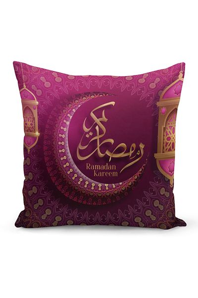 Filamente Ramadan Special Patterned Double Sided Digital Printed Throw Pillow Cover