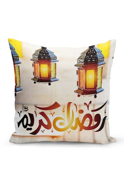 Filamente Ramadan Special Patterned Double Sided Digital Printed Throw Pillow Cover