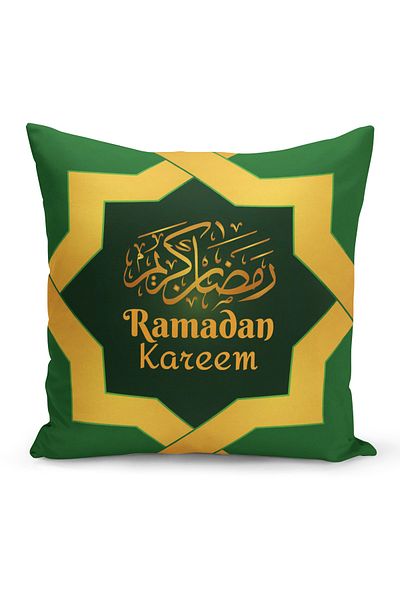 Filamente Ramadan Special Patterned Double Sided Digital Printed Throw Pillow Cover