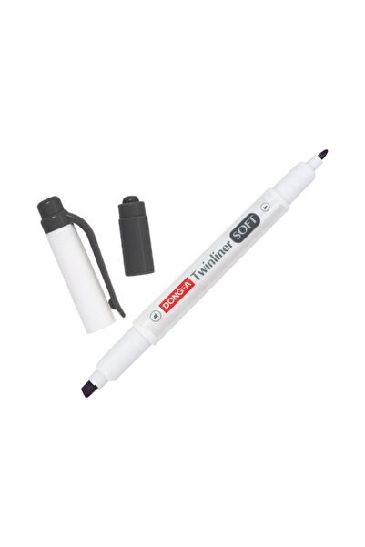 Dong-A Twinliner Soft Çift Uçlu Pastel Işaretleme Kalemi Black No:31