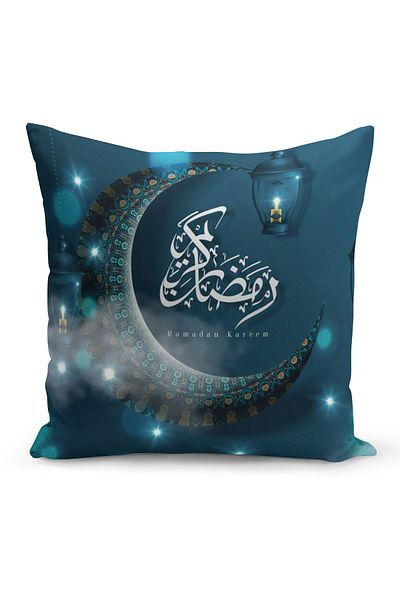 Filamente Ramadan Special Patterned Double Sided Digital Printed Throw Pillow Cover