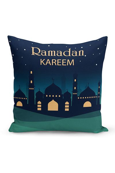 Filamente Ramadan Special Patterned Double Sided Digital Printed Throw Pillow Cover