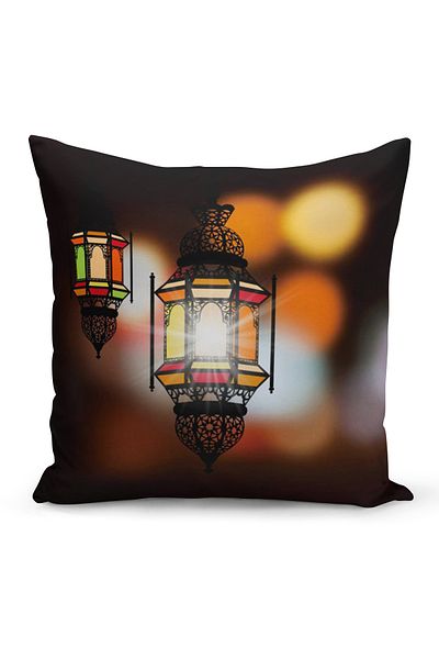 Filamente Ramadan Special Patterned Double Sided Digital Printed Throw Pillow Cover