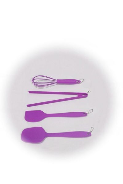 Ün-Ev Silicone Set of 4 Spatula-tongs-beater