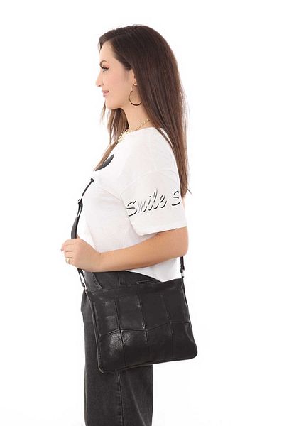 Deribag Geanta Crossbody Dimensiune Medie Piele Veritabila 28*24*4 Cm